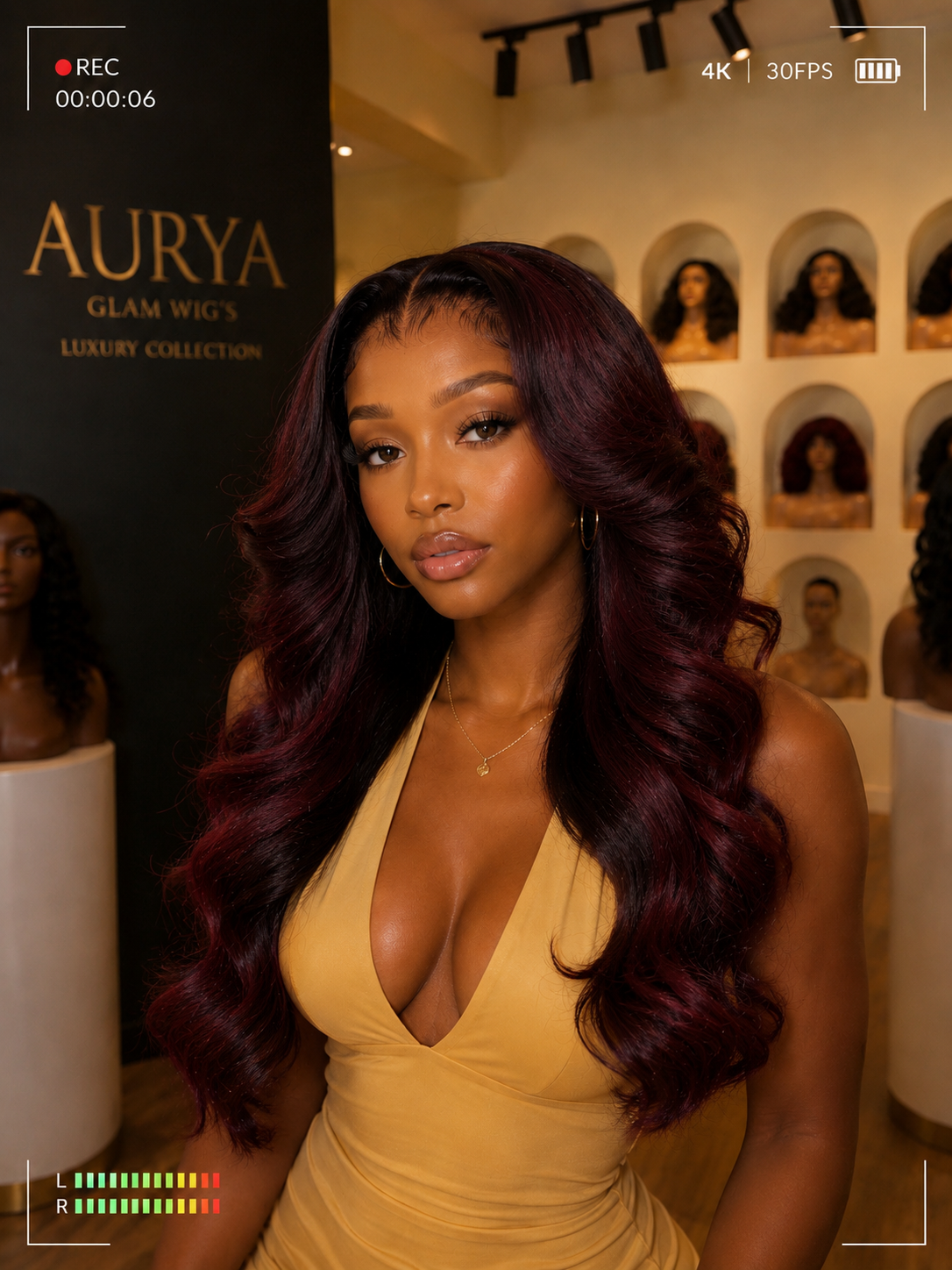 Perruque lace bordeaux WIGS BY AURYA